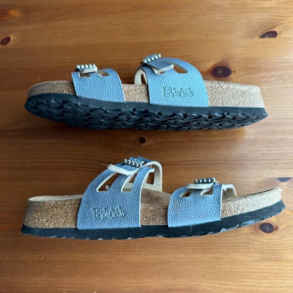 EUC Birkenstock Birki's Silver Metallic Crystal Buckle Granada Sandals - 7/EU 38 - Picture 3 of 12